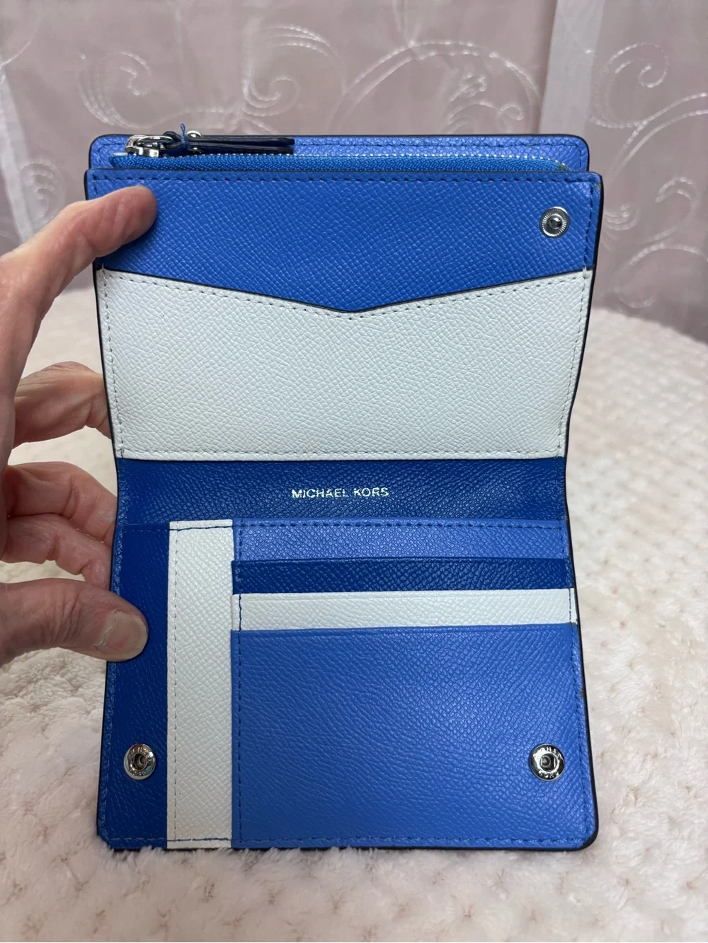 Michael Kors Jet Set Saffiano Bright Blue Bifold Wallet